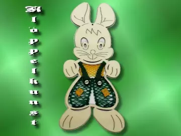 Klöppelbrief für Fensterbild Hasenkind