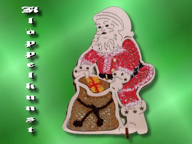 Klöppelbrief für Aufsteller Weihnachtsmann