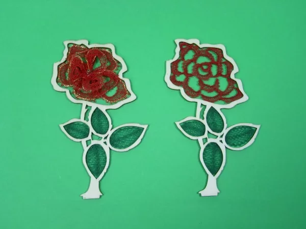 Klöppelbrief für Aufsteller Rose