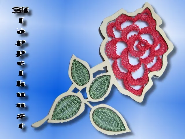 Klöppelbrief für Fensterbild Rose