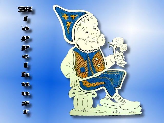 Klöppelbrief für Fensterbild Zwergenmann