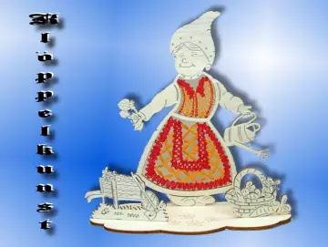 Klöppelbrief für Stecksystem Zwergenfrau