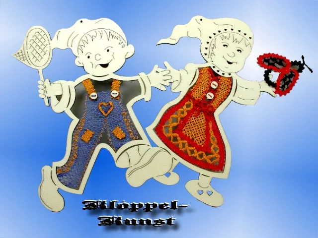 Klöppelbrief für Fensterbild Zwergenkinder