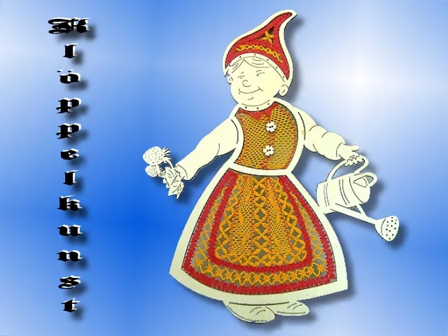 Klöppelbrief für Fensterbild Zwergenfrau