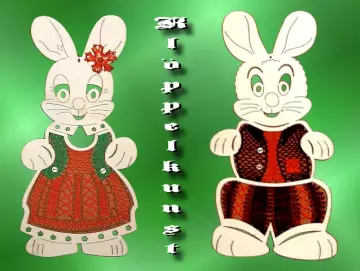 Klöppelbrief für Fensterbild Hasenmann