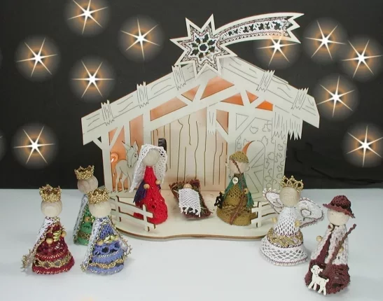 Klöppelbrief für Weihnachts-Krippe