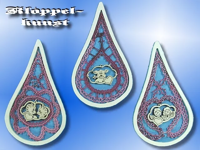 Klöppelbrief für Tropfen-Hänger