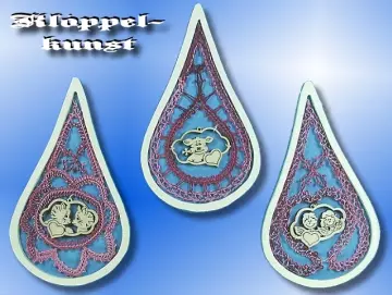 Klöppelbrief für Tropfen-Hänger