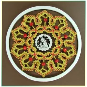 Klöppelbrief für Rundrahmen 3er