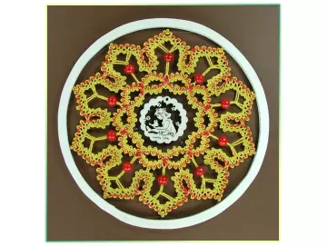 Klöppelbrief für Rundrahmen 3er