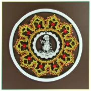 Klöppelbrief für Rundrahmen 3er