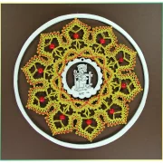 Klöppelbrief für Rundrahmen 3er