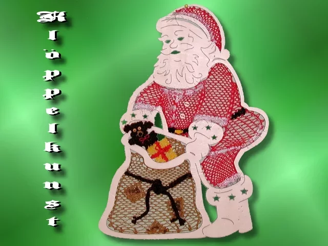 Klöppelbrief für Fensterbild Weihnachtsmann
