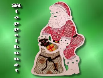 Klöppelbrief für Fensterbild Weihnachtsmann