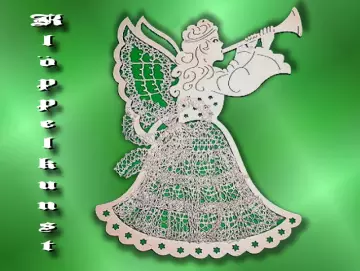 Klöppelbrief für Fensterbild Engel