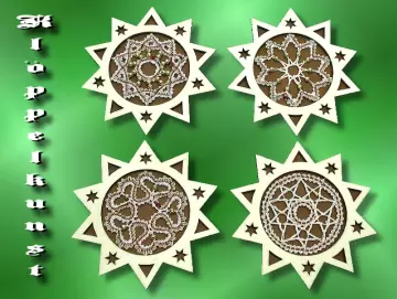 Klöppelbrief für Christbaumschmuck Sterne