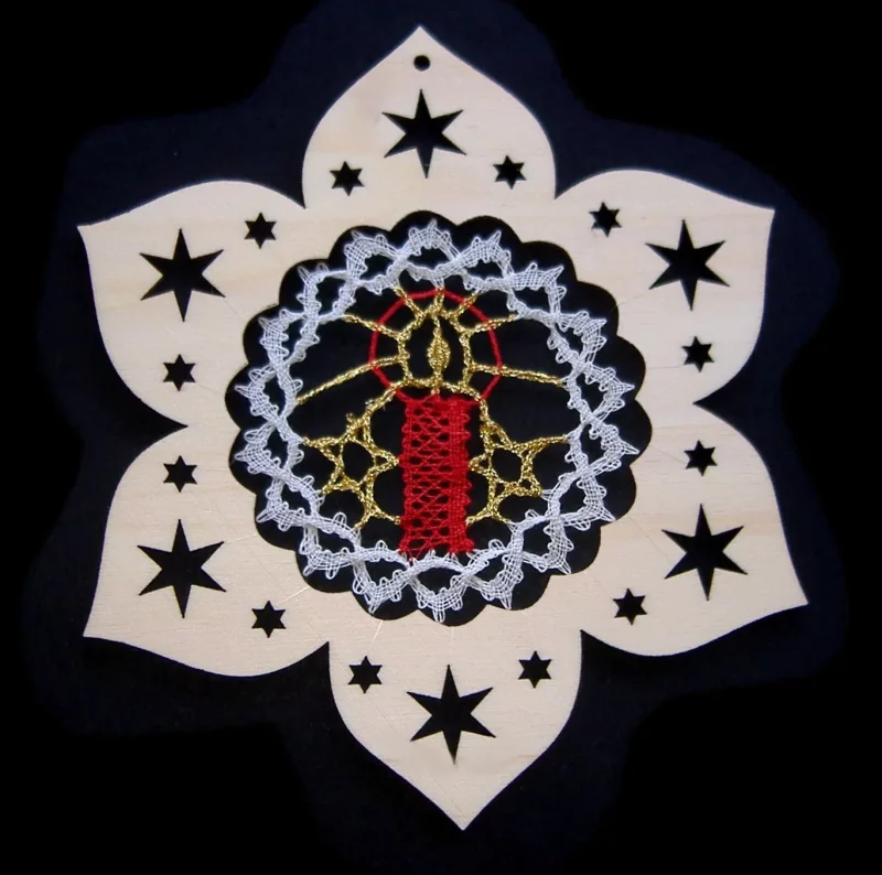 Klöppelbrief für Sternblüte mit Wellenrand