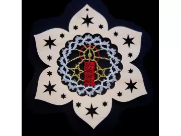 Klöppelbrief für Sternblüte mit Wellenrand