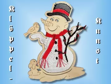 Klöppelbrief für Fensterbild Schneemann