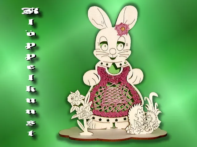 Klöppelbrief für Hasenfrau-Aufsteller