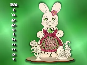 Klöppelbrief für Hasenfrau-Aufsteller