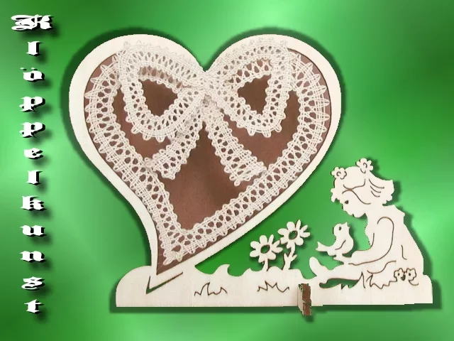 Klöppelbrief für gebogene Herz-Serie