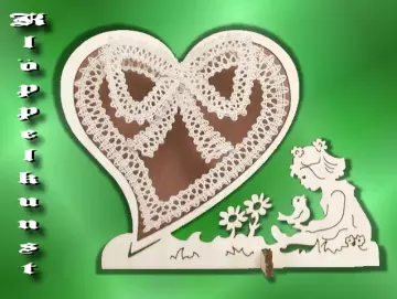 Klöppelbrief für gebogene Herz-Serie