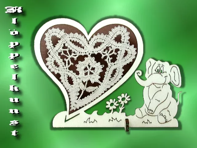 Klöppelbrief für gebogene Herz-Serie