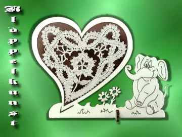 Klöppelbrief für gebogene Herz-Serie