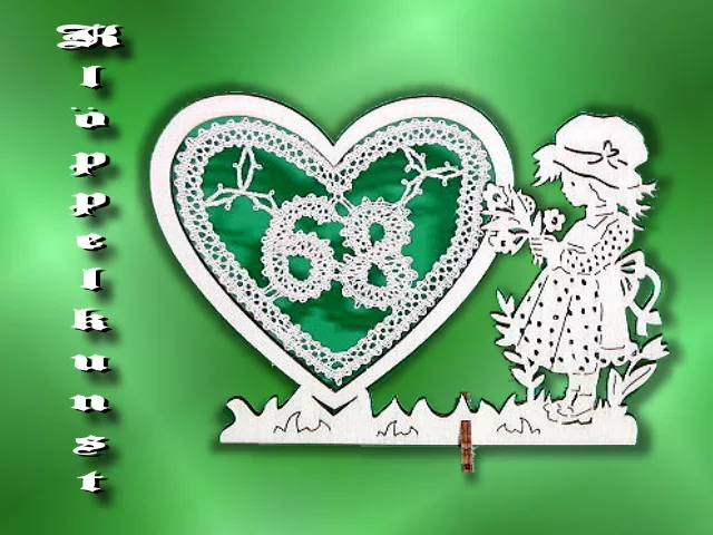 Klöppelbrief für gerade Herz-Aufsteller