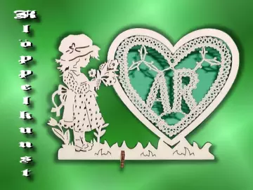 Klöppelbrief für gerade Herz-Aufsteller