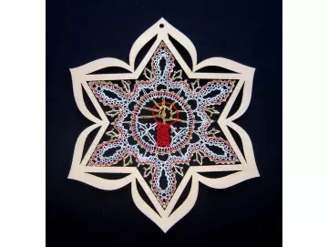 Klöppelbrief für Sternblüte mit Innenstern