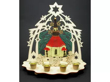 Klöppelbrief Kirche für Sternenbogen auf Platte