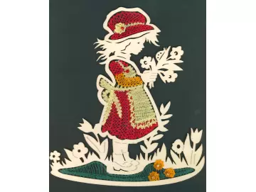 Klöppelbrief für Fensterbild Blumenmädchen