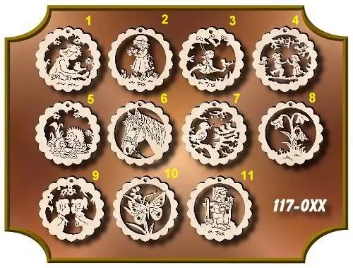 Klöppeleinhänger Wellenrand 30mm diverse