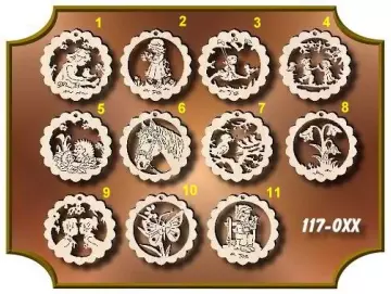 Klöppeleinhänger Wellenrand 30mm diverse