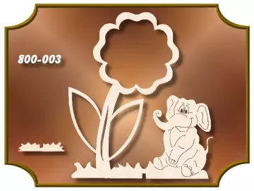 Klöppelrahmen Blume mit Elefant