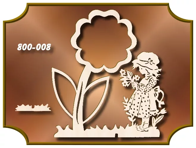 Klöppelrahmen Blume mit Blumenmädchen