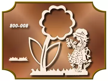 Klöppelrahmen Blume mit Blumenmädchen