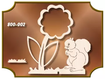 Klöppelrahmen Blume mit Eichhörnchen