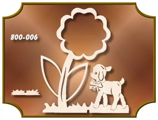 Klöppelrahmen Blume mit Lamm