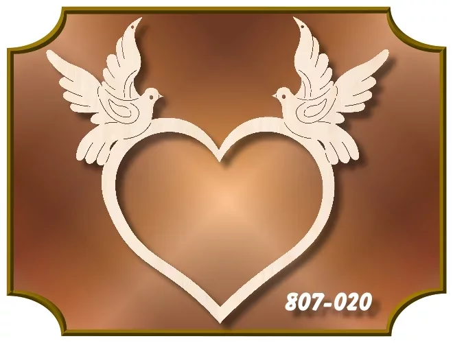 Klöppelrahmen Großes Herz mit Tauben