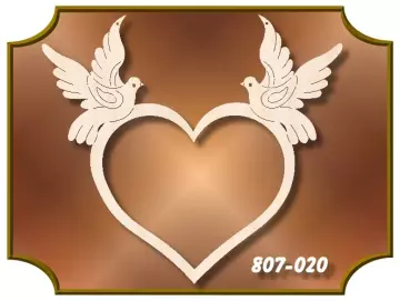Klöppelrahmen Großes Herz mit Tauben