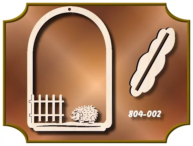 Klöppelrahmen Bogen mit Igel am Zaun