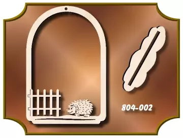 Klöppelrahmen Bogen mit Igel am Zaun