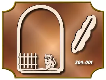 Klöppelrahmen Bogen mit Katze am Zaun