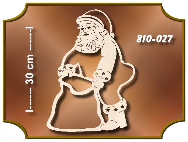 Klöppelrahmen Fensterbild Weihnachtsmann