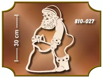 Klöppelrahmen Fensterbild Weihnachtsmann