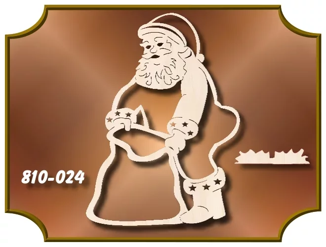 Klöppelrahmen Fensterbild Weihnachtsmann