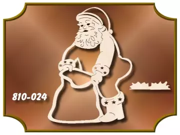 Klöppelrahmen Fensterbild Weihnachtsmann